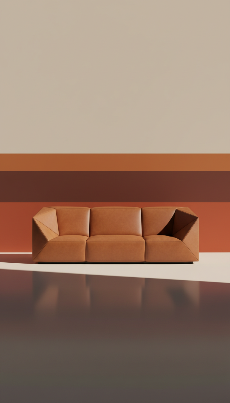 Brass-Trimmed Walnut Credenza